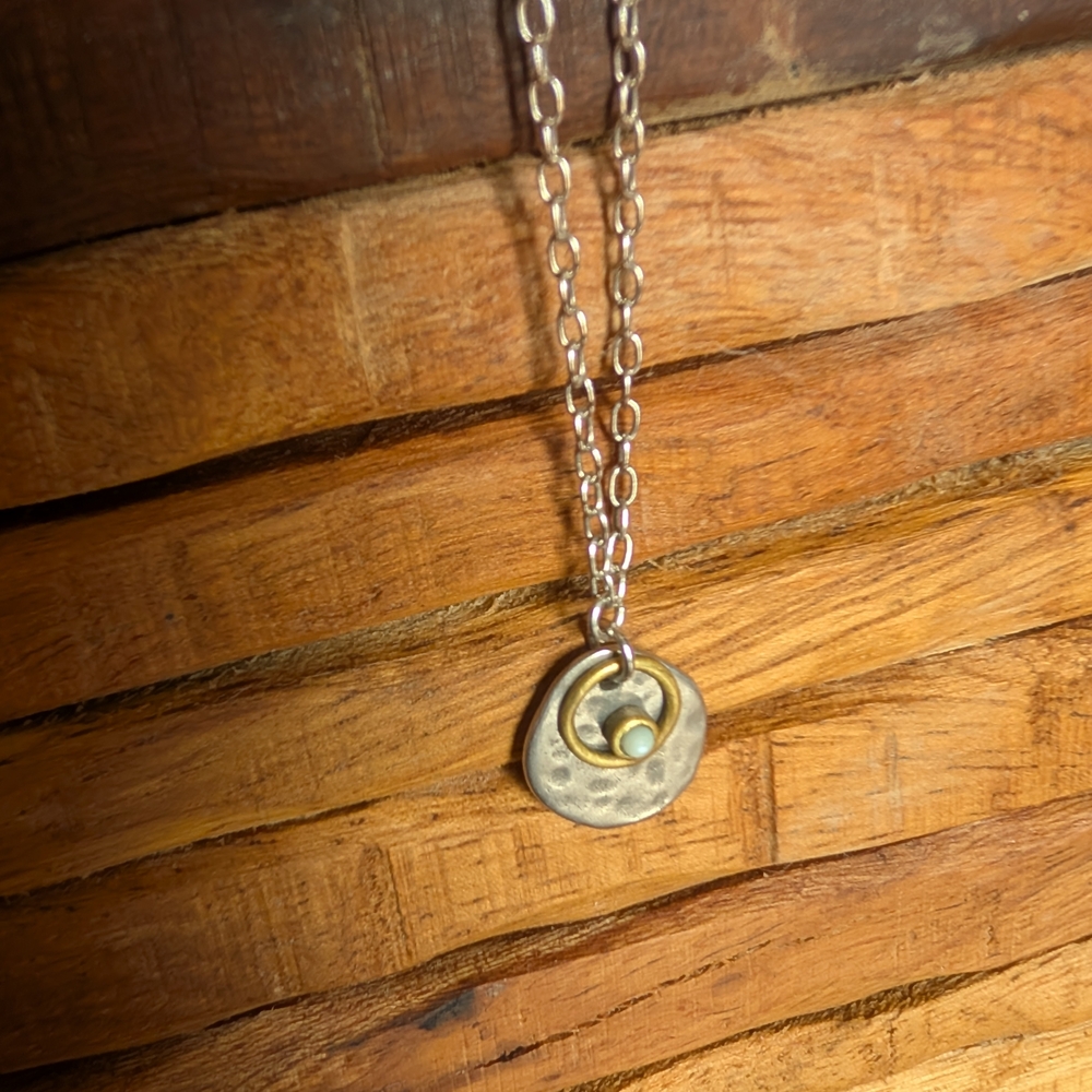 Silpada Two-Tone Hammered Pendant Necklace